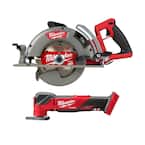 M18 FUEL 18-Volt Lithium-Ion Cordless 7-1/4 in. Rear Handle Circular Saw with Oscillating Multi-Tool (Tool-Only)