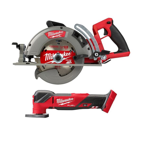Milwaukee M18 FUEL 18V Lithium-Ion Cordless 7-1/4 in. Rear Handle Circular Saw with Oscillating Multi-Tool (Tool-Only)