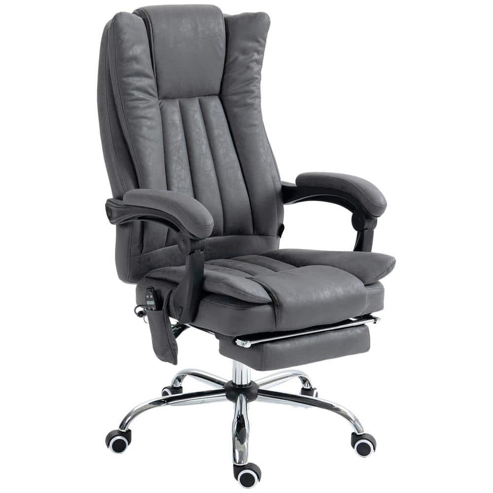 High Back Gray Fabric Swivel Office Chair with Adjustable Arms