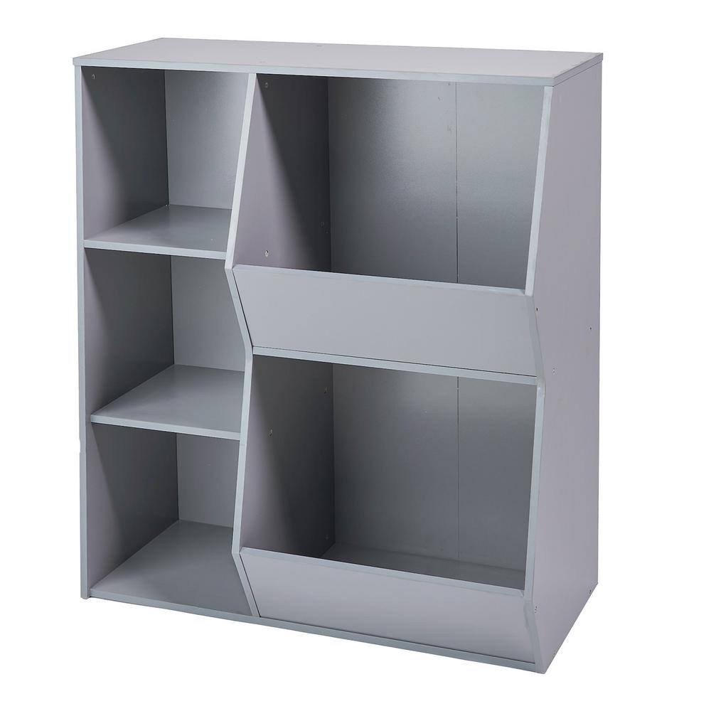 Gray Melamine Kids Toy Storage Unit with Cubes