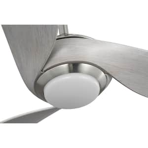 Conte 52 in. Indoor/Outdoor Integrated LED Brushed Nickel Contemporary Ceiling Fan with Remote for Living Room