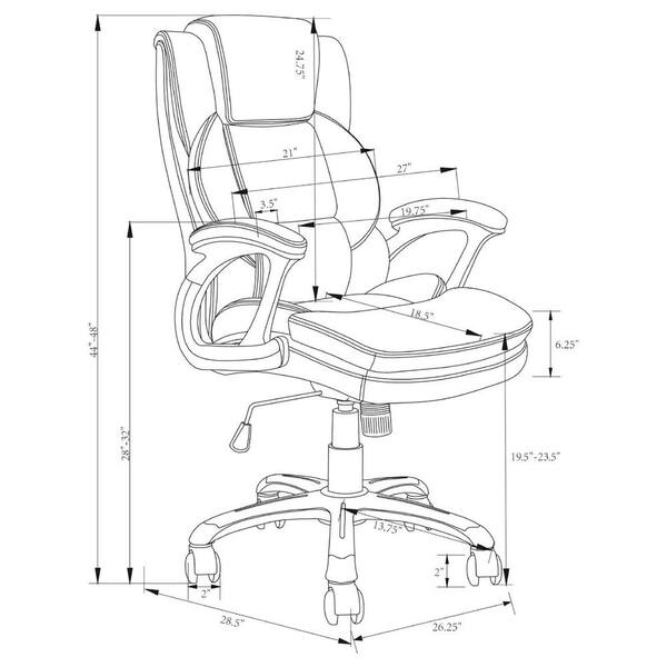 Coaster - Adjustable Height Office Chair with Padded Arm – Mega Furniture  USA