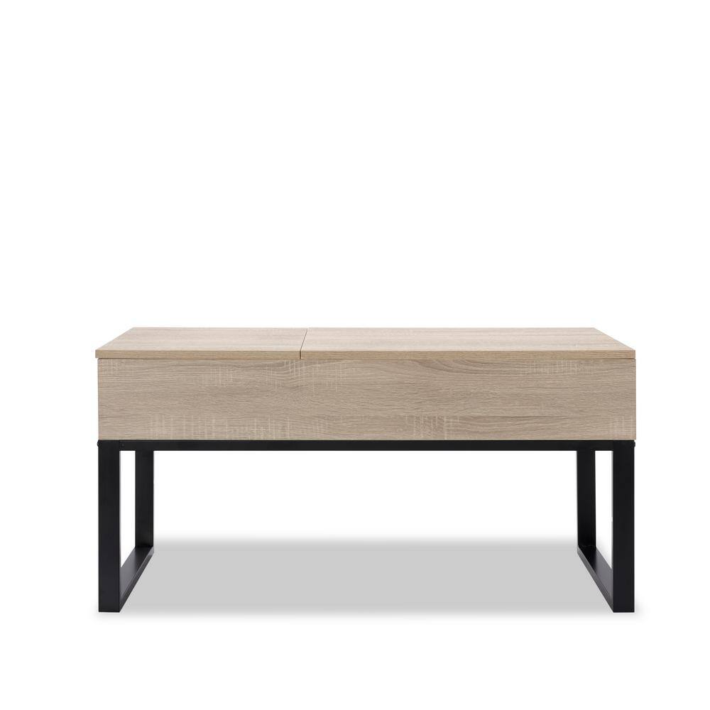39 in. Light Wood Color MDF Lift Top Extendable Rectangle Coffee Table with Storage CRLW22342944 ...