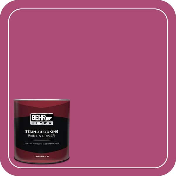BEHR ULTRA 1 qt. #100B-7 Hot Pink Flat Exterior Paint & Primer
