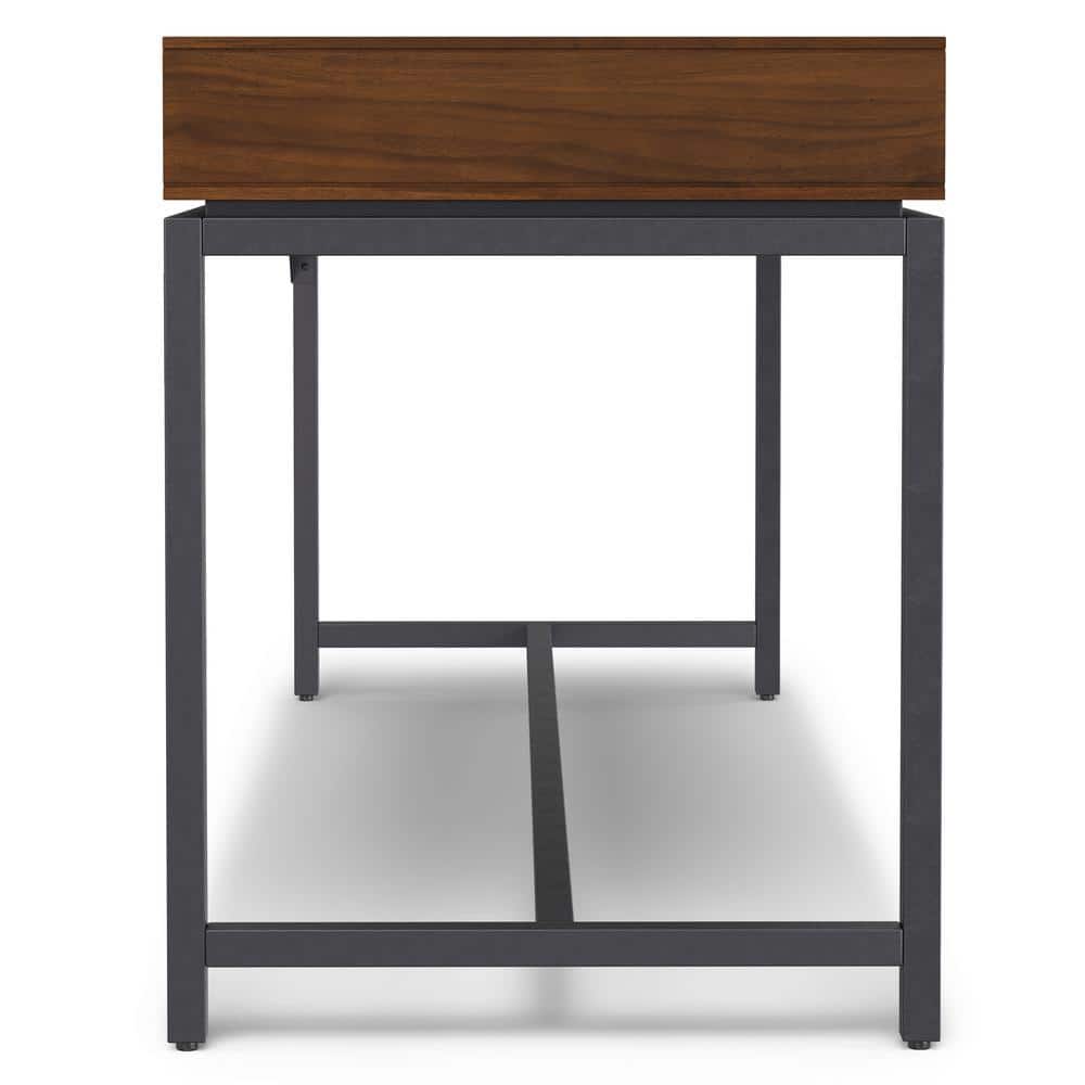 Walnut Veneer Executive Desk with Drawer and Keyboard Tray