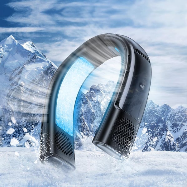 TORRAS Coolify 2S Bladeless 1.5 in. Wearable Neck Air Conditioner and  Heater 3-Speeds Personal Fan in Black 5000 mAh X00FG1B001