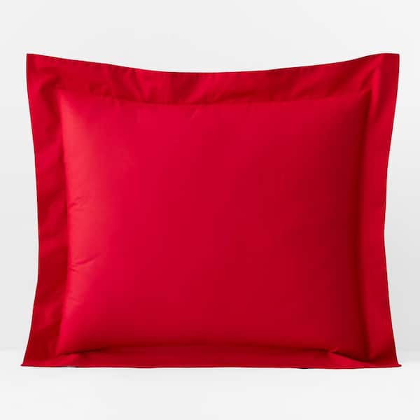 The Company Store Company Essentials Apple Red Organic Cotton Percale Euro Sham