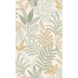 Moss Minimalist Leaves Tropical Textured Print Non Woven Non-Pasted Textured Wallpaper 57 Sq. Ft.