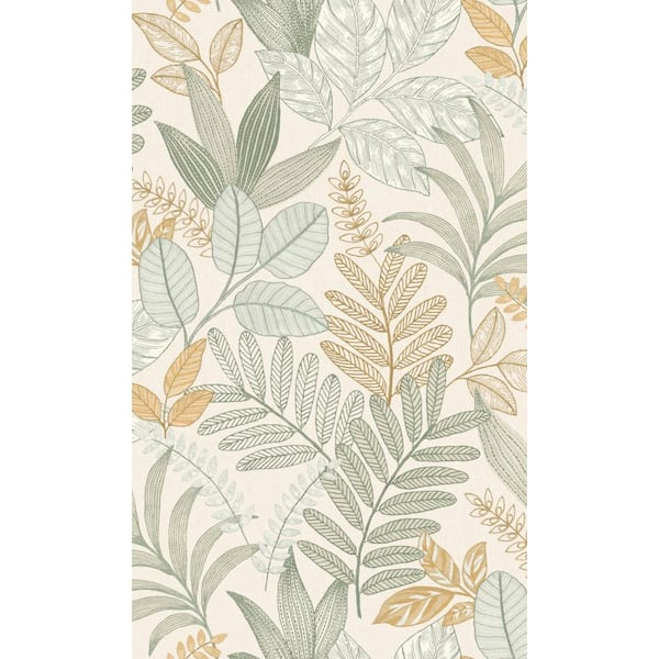 Walls Republic Moss Minimalist Leaves Tropical Textured Print Non Woven Non-Pasted Textured Wallpaper 57 Sq. Ft.