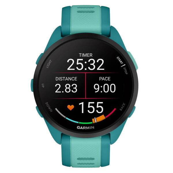 Garmin Forerunner 165 43mm Music Running Smartwatch in Turquoise