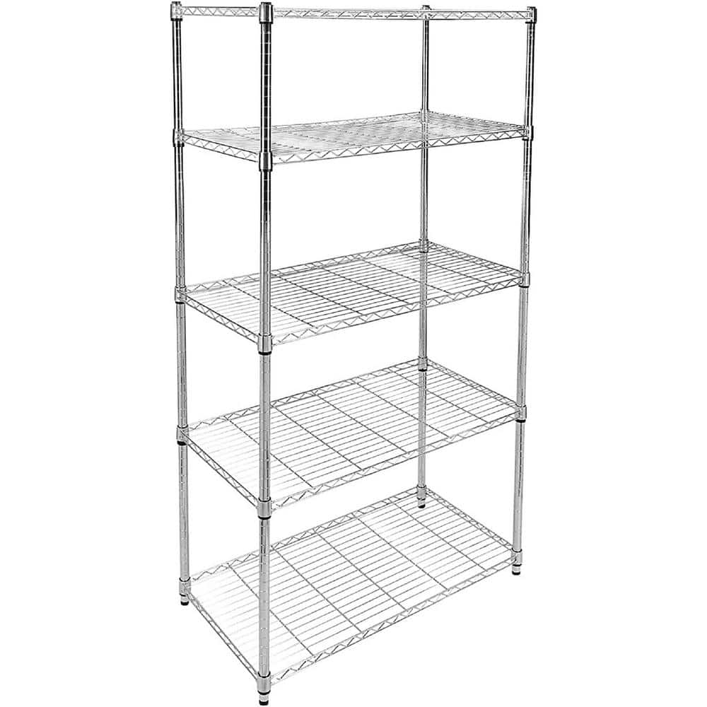 Tileon 5-Shelf Shelving with Wheels Steel Organizer AYBSZHD2300 - The ...