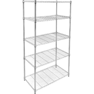 5-Shelf Shelving with Wheels Steel Organizer