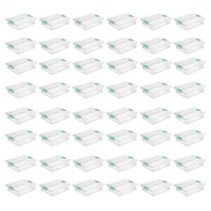 1 Gal. Large File Clip Box Clear Storage Bin Container with Lid (48-Pack)