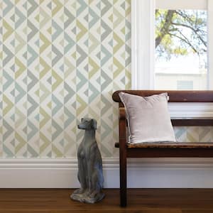 Seesaw Grey Geometric Faux Linen Paper Strippable Roll (Covers 56.4 sq. ft.)