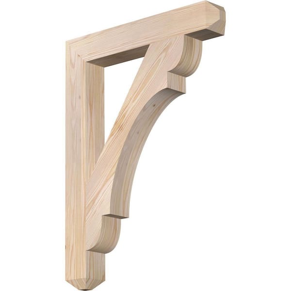 Ekena Millwork 3.5 in. x 32 in. x 24 in. Douglas Fir Olympic Craftsman Smooth Bracket
