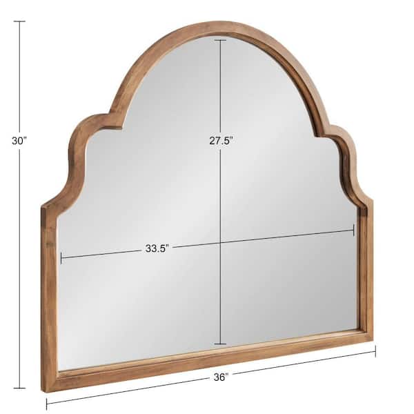 Hogan 36.00 in. W x 30.00 in. H Wood Rustic Brown Arch Framed Decorative Mirror