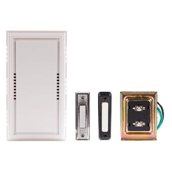 Hampton Bay Wired Deluxe Contractor Doorbell Kit with 2 Wired Push Buttons