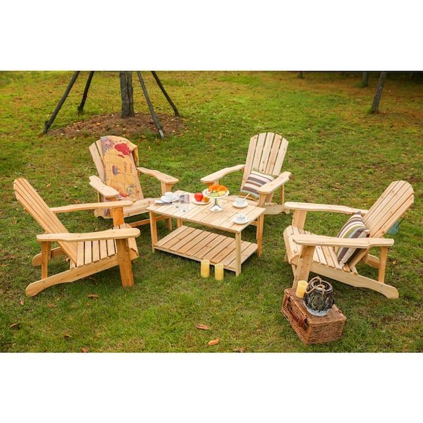 Patio Festival Classic 5-Piece Wood Patio Conversation Set