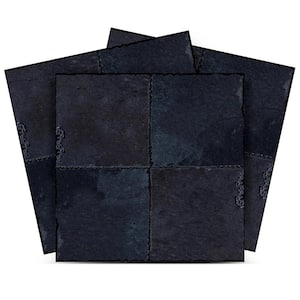 Black and Dark Gray R97 4 in. x 4 in. Vinyl Peel and Stick Tile (24 Tiles, 2.67 sq. ft./Pack)