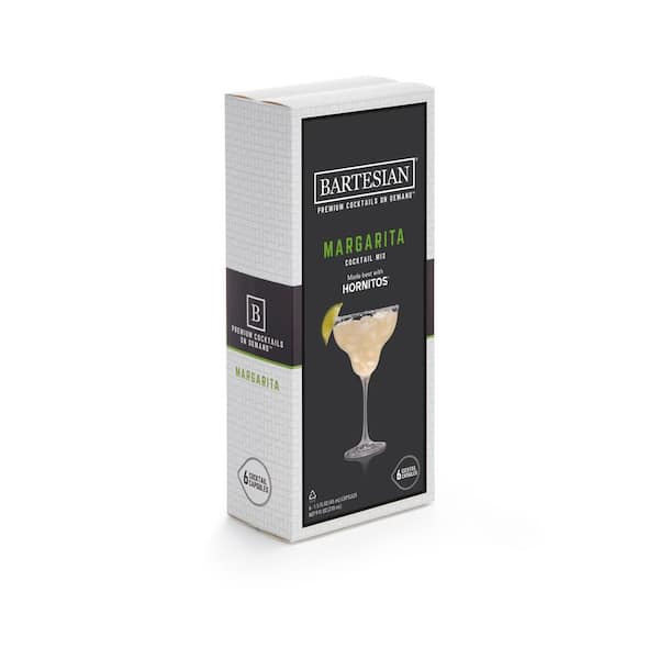 BARTESIAN Margarita 6-Piece Clear Plastic Cocktail Mix Capsules