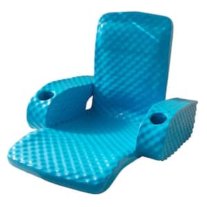 Blue Folding Baja Float Swimming Pool Water Lounger Chair, Marina