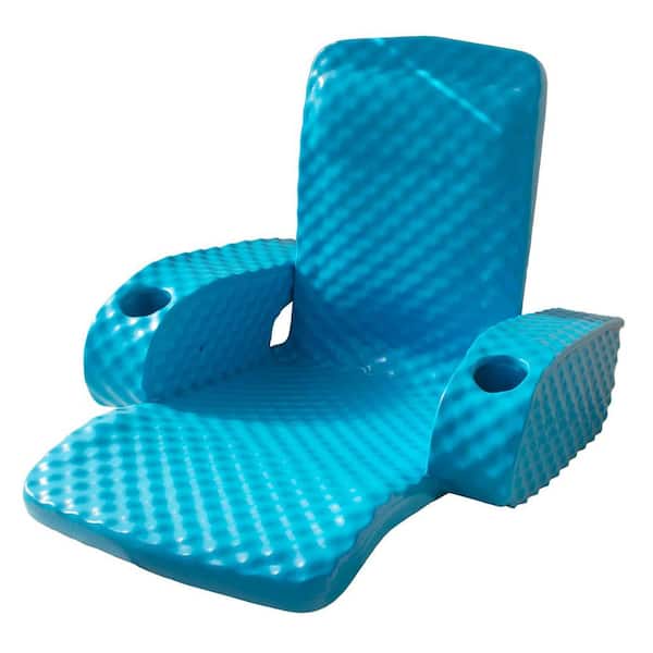 TRC Recreation Blue Folding Baja Float Swimming Pool Water Lounger Chair, Marina