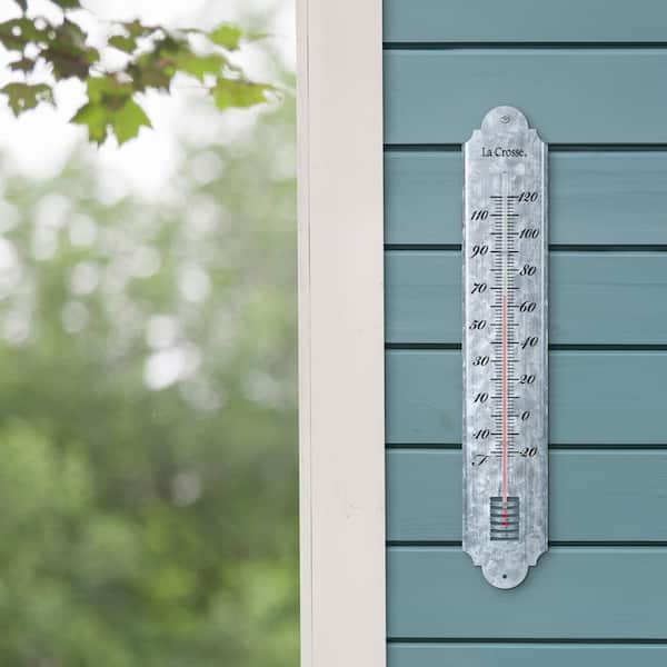 204-111 La Crosse 4 Indoor/Outdoor Small Tube Window Thermometer - White