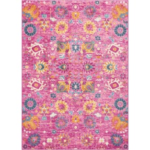 Passion Fuchsia 7 ft. x 10 ft. Floral Transitional Area Rug