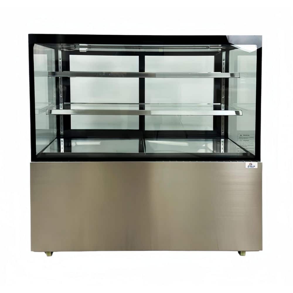 48  in. 14.8 cu. ft. Commercial Bakery Display Case Sliding 2-Door Glass Front Refrigerator in Stainless Steel
