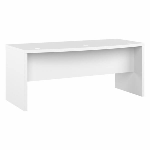 kathy ireland Echo 71.97 in. Bow Front Rectangular Pure White Desk KI6010903 The Home Depot