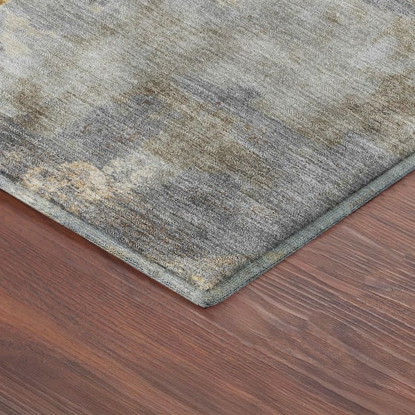 Mayfield Premium Machine Washable Abstract AMF2381 Gray 9 ft. x 12 ft. Area Rug