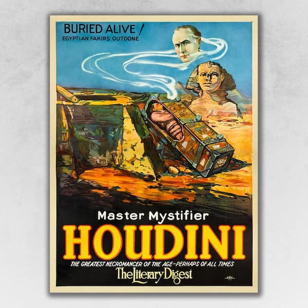 HomeRoots Charlie Master Mystifier Houdini Vintage Magic by Unknown Unframed Art Print 24 in. x 18 in.