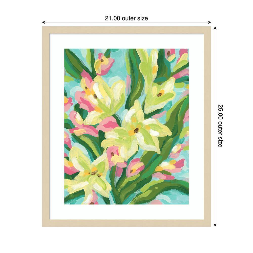 Floral Vibration II Svelte Natural Framed Abstract Wall Art