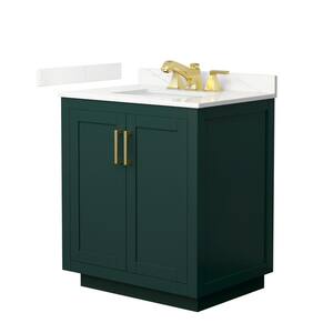 Miranda 30 in. W x 22 in. D x 33.75 in. H Single Bath Vanity in Green with Giotto Quartz Top