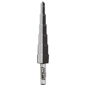 6-Hole Step Drill Bit, 3/16 in. x 1/2 in., 1/16 in. Increments, M2 High-Speed Steel