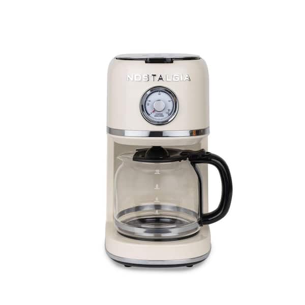 Classic Retro 10-Cup Drip Coffee Maker, Beige