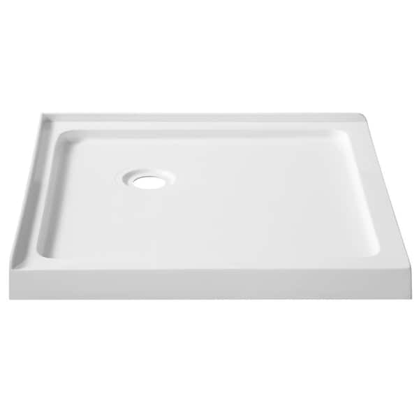 ANZZI Titan Series 36 in. x 36 in. Double Threshold Shower Base in White SBAZ009WD