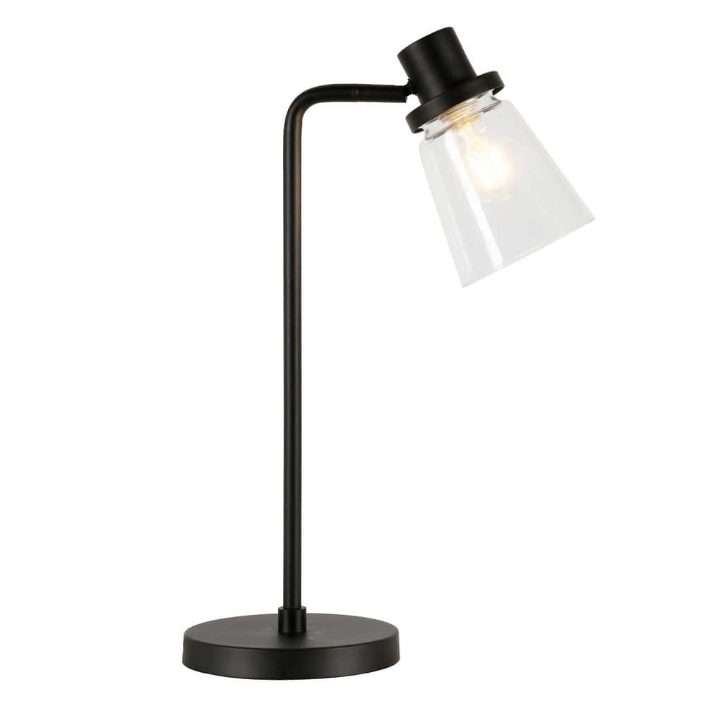 Granville 21" Blackened Bronze Smart Table Lamp with Clear Glass Shade