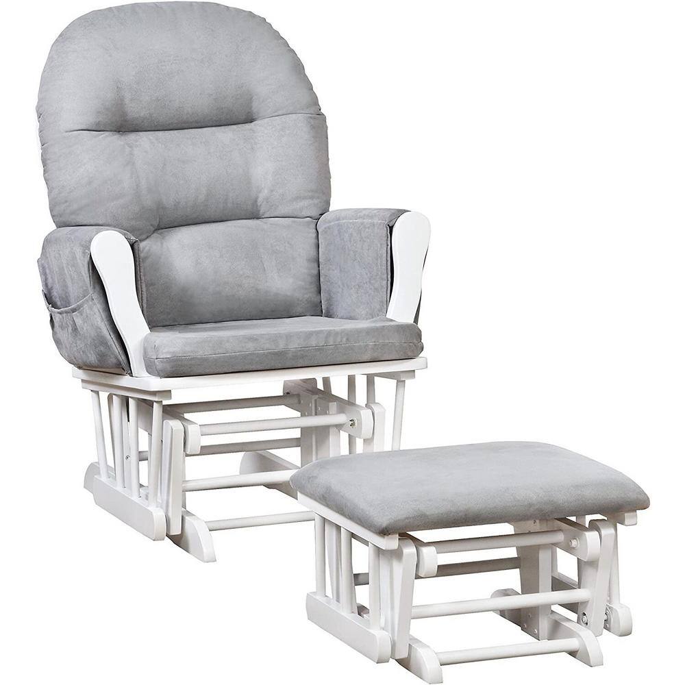 white and gray glider rocker