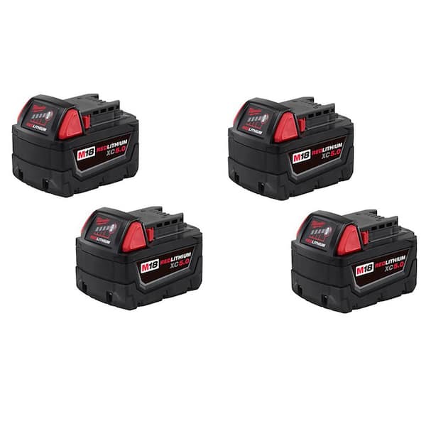 M18 18-Volt Lithium-Ion XC Extended Capacity Battery Pack 5.0Ah (4-Pack)