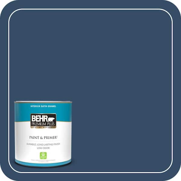 BEHR PREMIUM PLUS 1 qt. Home Decorators Collection #HDC-FL14-12 Rain Boots Satin Enamel Low Odor Interior Paint & Primer