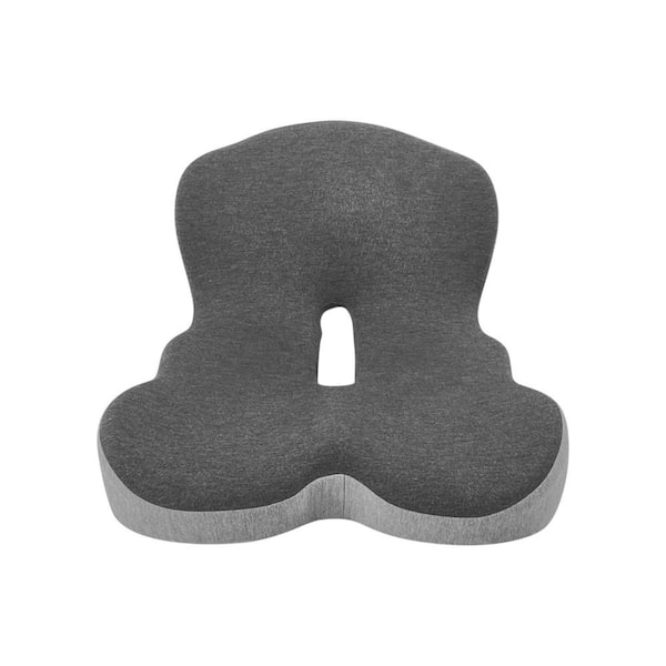 Classic Black Ergonomic Memory Foam Chair Pad for Office Home Car Travel with Non-Slip Bottom (Set of 1)