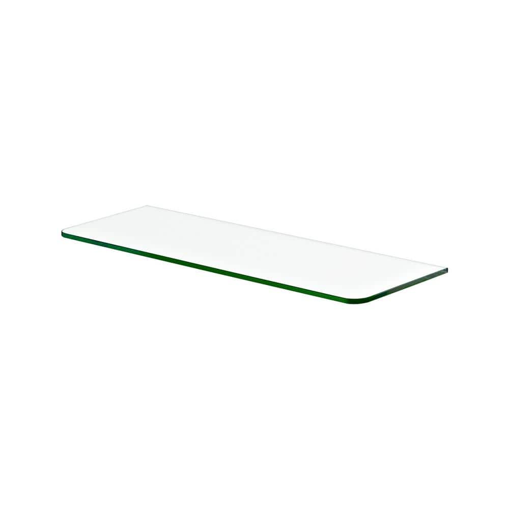 UPC 873214000025 product image for GLASSLINE 23.6 in. x 7.9 in. x 0.31 in. Clear Glass Decorative Wall Shelf withou | upcitemdb.com