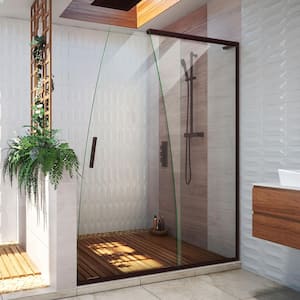 Crest 58 in. to 60 in. W x 76 in. H Sliding Frameless Clear Glass Shower Door in Oil Rubbed Bronze
