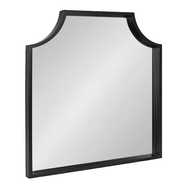 Travis Black 26 in. W x 28 in. H Arch MDF Wall Mirror