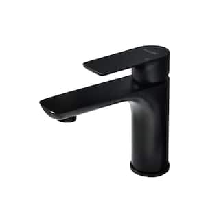 Laderah Single-Handle Single-Hole Deck Mount Bathroom Faucet Spot Resistant in Matte Black