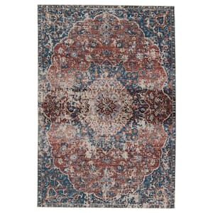 Swoon Blue/Rust 2 ft.6 in. X 4 ft. Medallion Rectangle Area Rug