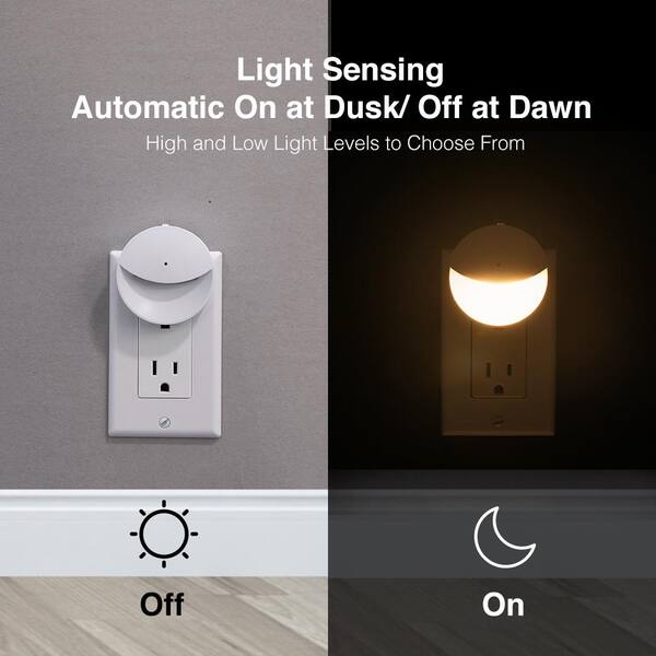 Automatic LED Night Light Plug in Energy Saving Dusk 2 Dawn Sensor Multicolour 