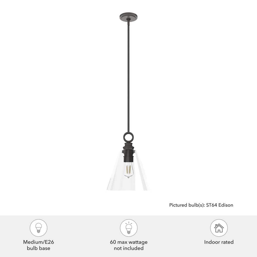 Noble Bronze 16" Glass Pendant Light with LED