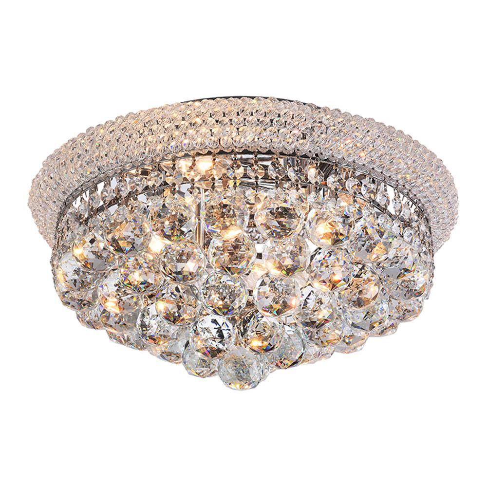 Gelou 11 in. 4-Light Chrome Flush Mount